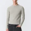 Ribbed Long-Sleeved T-Shirt – Grey Ribbed Long-Sleeved T-Shirt – Grey