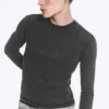 Ribbed Long-Sleeved T-Shirt – Washed Black Ribbed Long-Sleeved T-Shirt – Washed Black