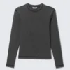 Ribbed Long-Sleeved T-Shirt – Washed Black Ribbed Long-Sleeved T-Shirt – Washed Black