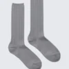 Ribbed Mid-High Socks – Grey Ribbed Mid-High Socks – Grey