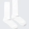 Ribbed Mid-High Socks – White