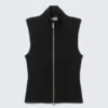 Ribbed Mock Neck Zip Top – Black Ribbed Mock Neck Zip Top – Black