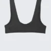 Ribbed Scoop Neck Bikini Top – Dark Grey Ribbed Scoop Neck Bikini Top – Dark Grey