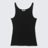 Ribbed Scoop Neck Tank Top – Black Ribbed Scoop Neck Tank Top – Black