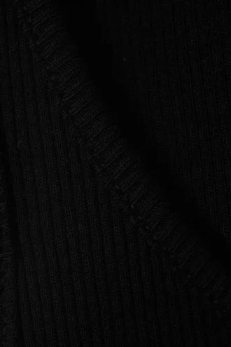 Ribbed Scoop Neck Tank Top – Black