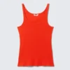 Ribbed Scoop Neck Tank Top – Bright Red Ribbed Scoop Neck Tank Top – Bright Red