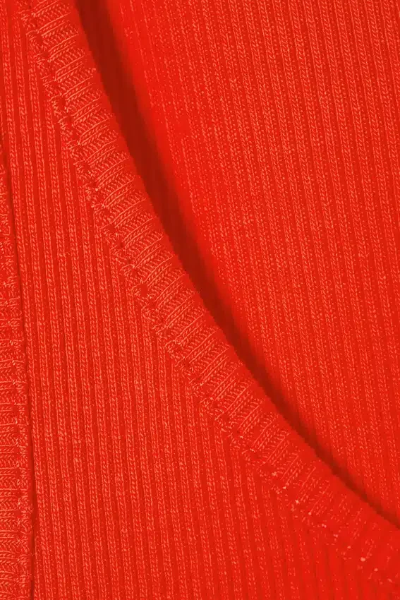 Ribbed Scoop Neck Tank Top – Bright Red Ribbed Scoop Neck Tank Top – Bright Red