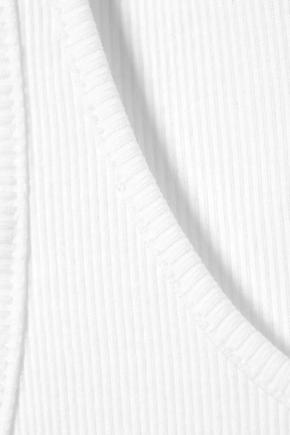 Ribbed Scoop Neck Tank Top – White Ribbed Scoop Neck Tank Top – White