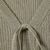 Ribbed Tie-Front Cardigan – Khaki Green Ribbed Tie-Front Cardigan – Khaki Green