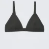 Ribbed V-Neck Bikini Top – Dark Grey Ribbed V-Neck Bikini Top – Dark Grey