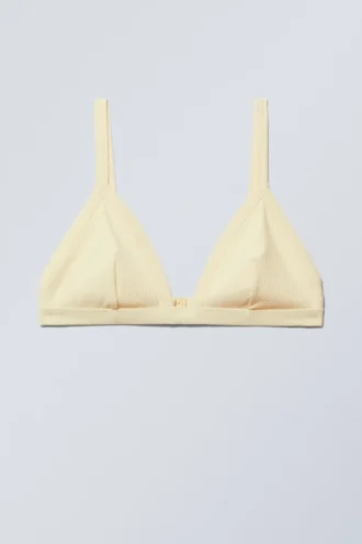 Ribbed V-Neck Bikini Top – Light Yellow Ribbed V-Neck Bikini Top – Light Yellow