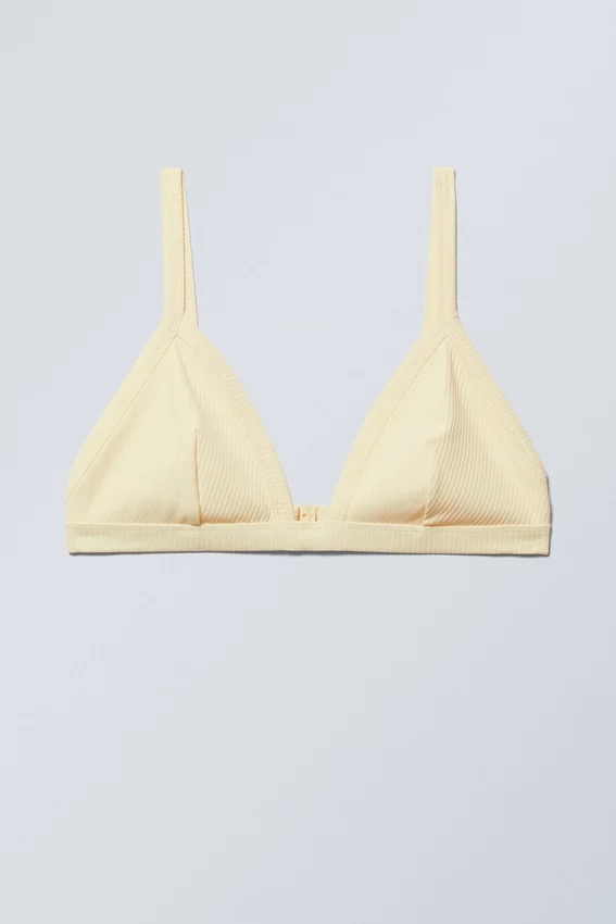 Ribbed V-Neck Bikini Top – Light Yellow Ribbed V-Neck Bikini Top – Light Yellow
