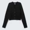 Ribbed V-Neck Cardigan – Black Ribbed V-Neck Cardigan – Black