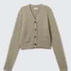 Ribbed V-Neck Cardigan – Dusty Mole Ribbed V-Neck Cardigan – Dusty Mole