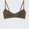Ribbed V-Neck Cotton Bra – Dark Brown Ribbed V-Neck Cotton Bra – Dark Brown