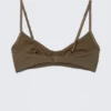 Ribbed V-Neck Cotton Bra – Dark Brown Ribbed V-Neck Cotton Bra – Dark Brown