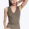 Ribbed V-Neck Tank Top – Dusty Grey Ribbed V-Neck Tank Top – Dusty Grey