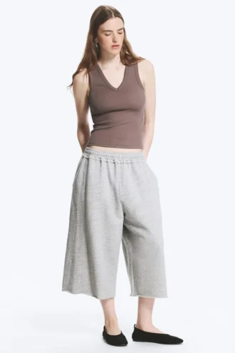 Ribbed V-Neck Tank Top – Dusty Plum