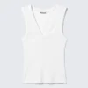 Ribbed V-Neck Tank Top – White Ribbed V-Neck Tank Top – White