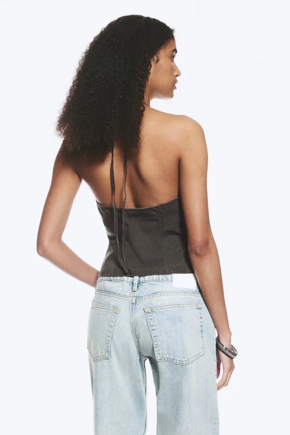 Ripstop Halter V-Neck Top – Dark Grey Ripstop Halter V-Neck Top – Dark Grey