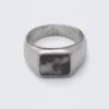 Rock Ring – Rhodium – Black Stone Rock Ring – Rhodium – Black Stone