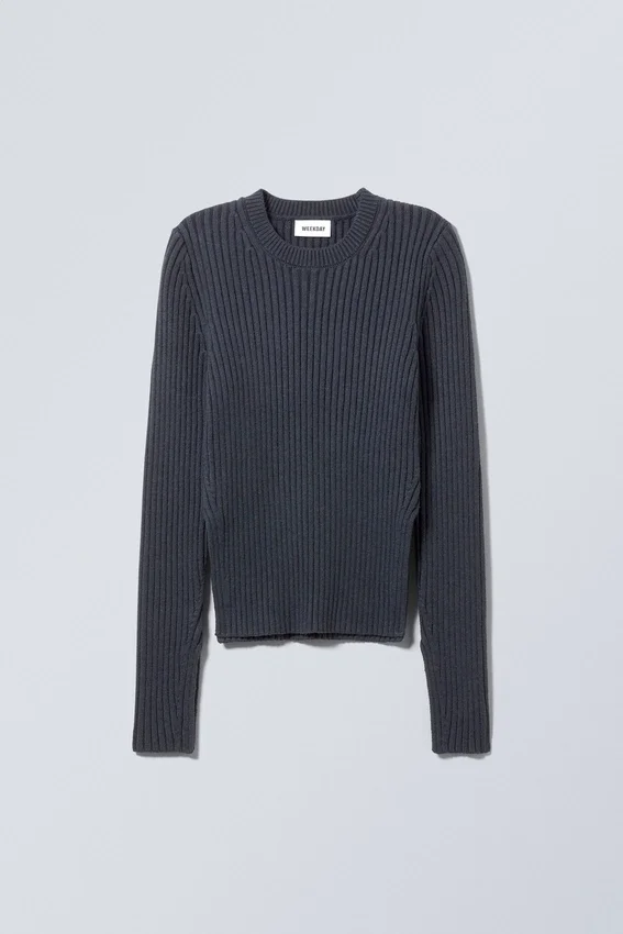Rora Rib Sweater – Dark Purple Rora Rib Sweater – Dark Purple