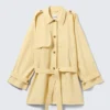 Rosabel Loose Single-Breasted Trench Coat – Light Yellow Rosabel Loose Single-Breasted Trench Coat – Light Yellow