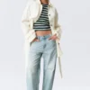 Rosabel Loose Single-Breasted Trench Coat – White Rosabel Loose Single-Breasted Trench Coat – White
