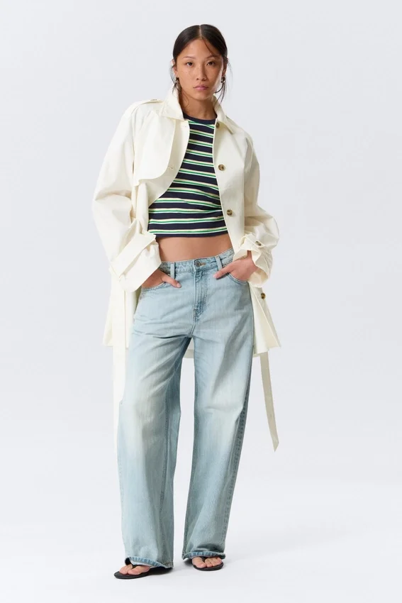 Rosabel Loose Single-Breasted Trench Coat – White Rosabel Loose Single-Breasted Trench Coat – White
