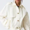 Rosabel Loose Single-Breasted Trench Coat – White Rosabel Loose Single-Breasted Trench Coat – White