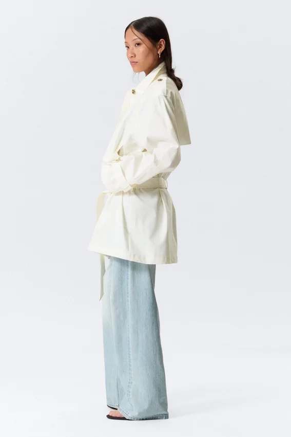 Rosabel Loose Single-Breasted Trench Coat – White Rosabel Loose Single-Breasted Trench Coat – White