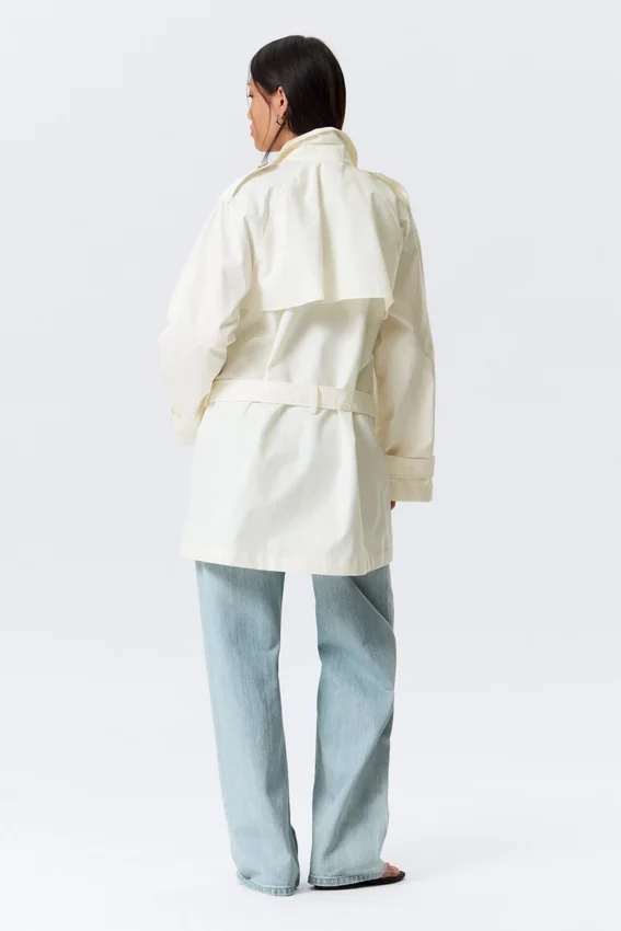 Rosabel Loose Single-Breasted Trench Coat – White Rosabel Loose Single-Breasted Trench Coat – White