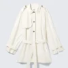 Rosabel Loose Single-Breasted Trench Coat – White Rosabel Loose Single-Breasted Trench Coat – White