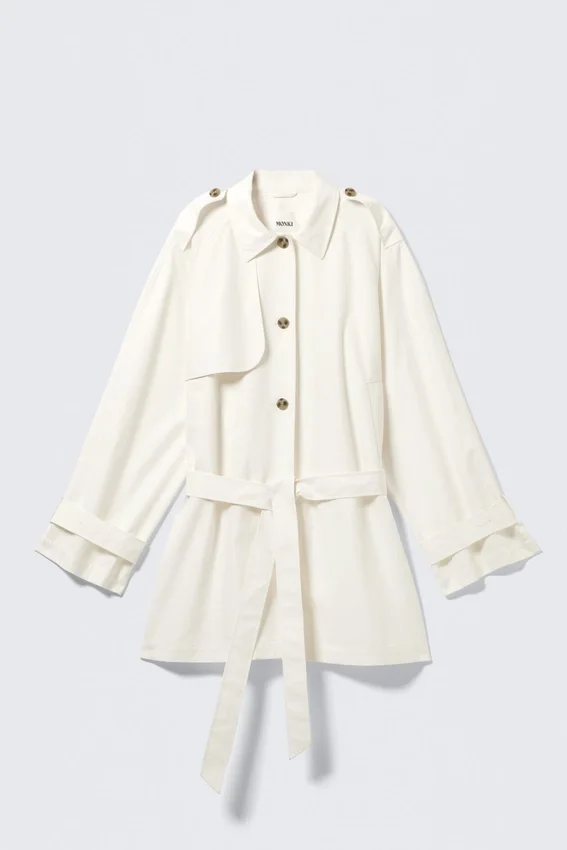 Rosabel Loose Single-Breasted Trench Coat – White Rosabel Loose Single-Breasted Trench Coat – White