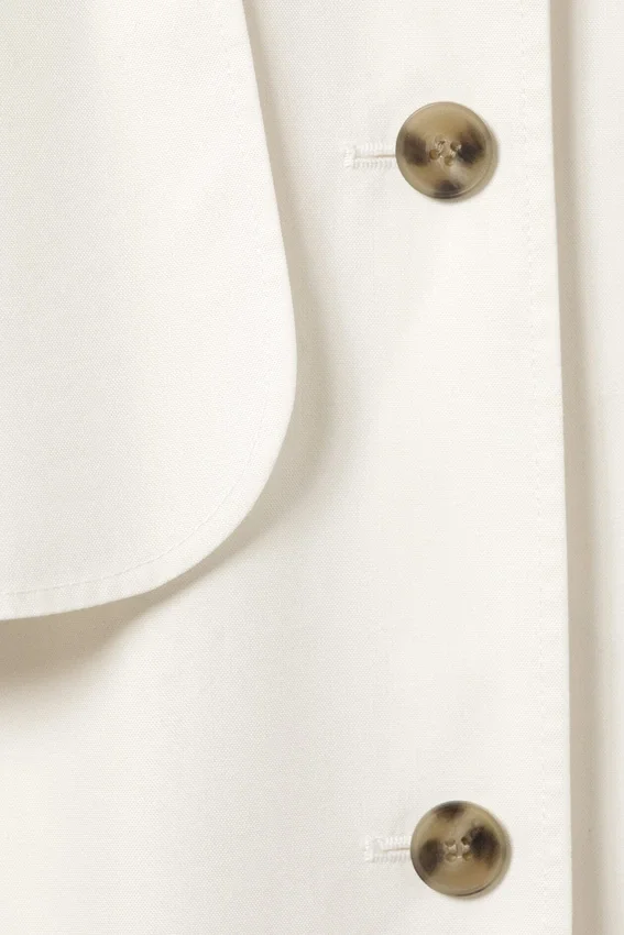 Rosabel Loose Single-Breasted Trench Coat – White Rosabel Loose Single-Breasted Trench Coat – White