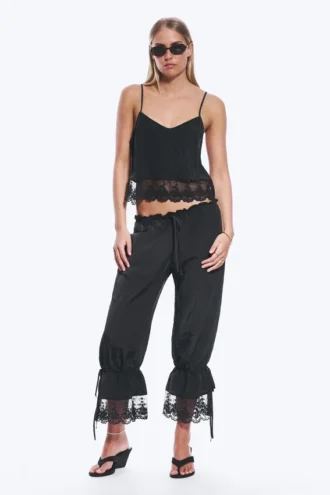 Rosabel Low Rise Loose Lace-Trim Bloomers – Black