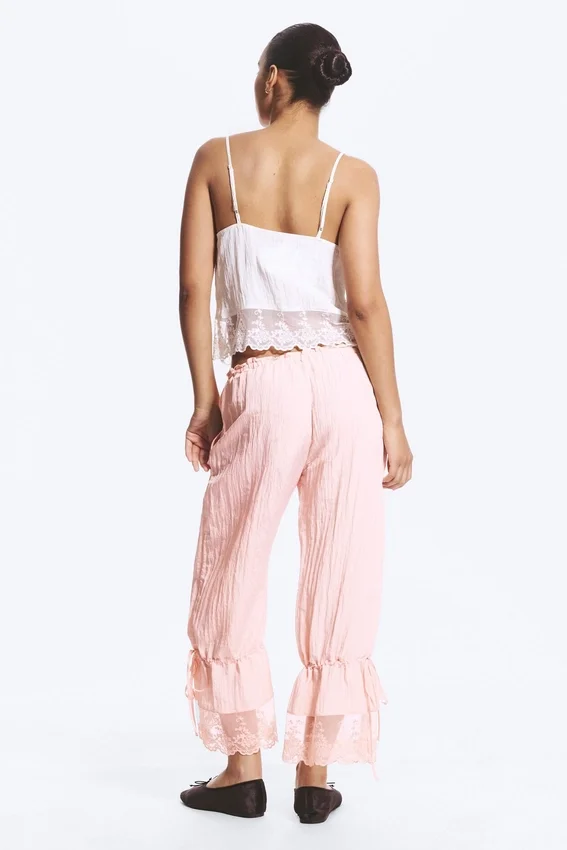 Rosabel Low Rise Loose Lace-Trim Bloomers – Light Dusty Pink Rosabel Low Rise Loose Lace-Trim Bloomers – Light Dusty Pink