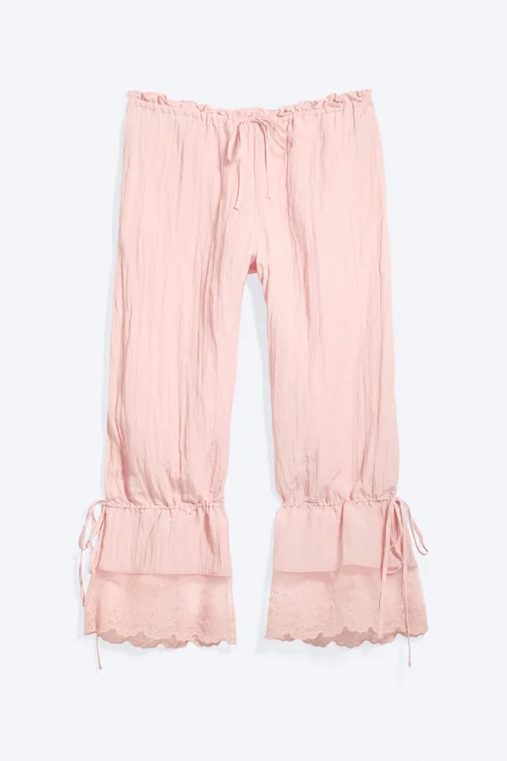 Rosabel Low Rise Loose Lace-Trim Bloomers – Light Dusty Pink Rosabel Low Rise Loose Lace-Trim Bloomers – Light Dusty Pink