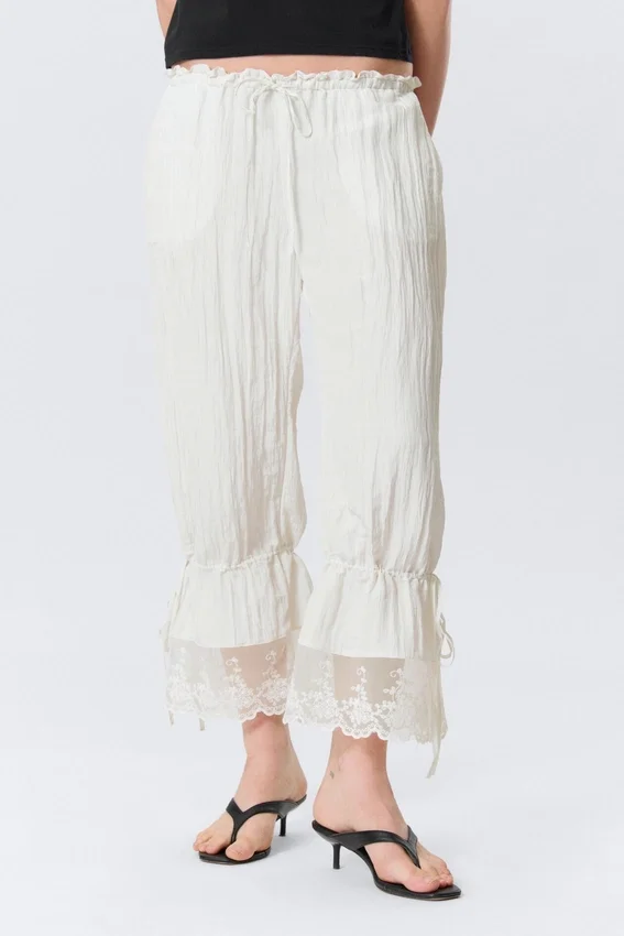 Rosabel Low Rise Loose Lace-Trim Bloomers – White Rosabel Low Rise Loose Lace-Trim Bloomers – White