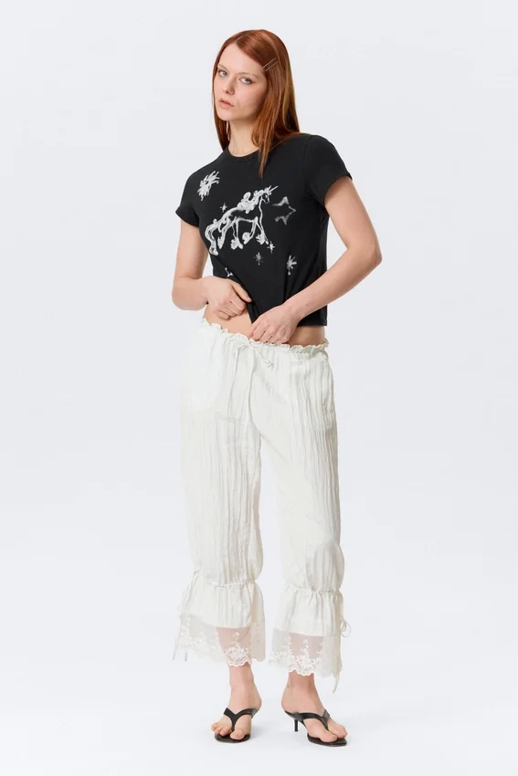Rosabel Low Rise Loose Lace-Trim Bloomers – White Rosabel Low Rise Loose Lace-Trim Bloomers – White
