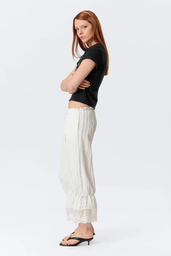 Rosabel Low Rise Loose Lace-Trim Bloomers – White Rosabel Low Rise Loose Lace-Trim Bloomers – White