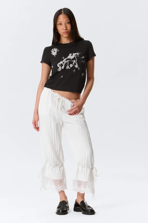Rosabel Printed Baby Tee – Black – Unicorn Rosabel Printed Baby Tee – Black – Unicorn