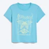 Rosabel Printed Baby Tee – Turquoise – Butterfly Rosabel Printed Baby Tee – Turquoise – Butterfly