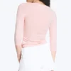 Round Neck Three-Quarter Sleeve Top – Light Dusty Peach Round Neck Three-Quarter Sleeve Top – Light Dusty Peach