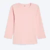 Round Neck Three-Quarter Sleeve Top – Light Dusty Peach Round Neck Three-Quarter Sleeve Top – Light Dusty Peach