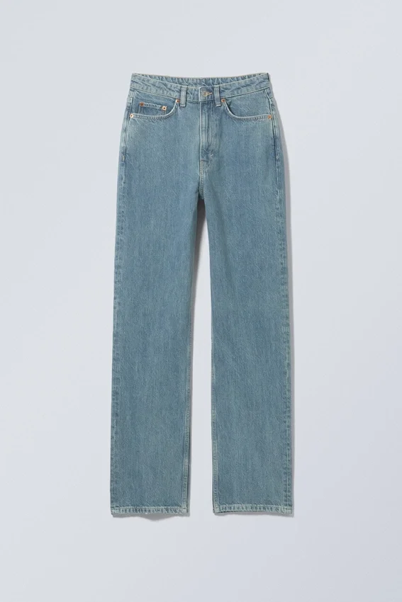 Rowe Super High Waisted Regular Straight Jeans – 2000 Blue – Medium Blue Rowe Super High Waisted Regular Straight Jeans – 2000 Blue – Medium Blue
