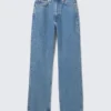 Rowe Super High Waisted Regular Straight Jeans – 90S Blue – Medium Blue