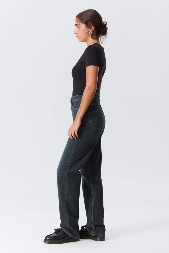 Rowe Super High Waisted Regular Straight Jeans – Angel Blue – Dark Blue Rowe Super High Waisted Regular Straight Jeans – Angel Blue – Dark Blue
