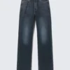 Rowe Super High Waisted Regular Straight Jeans – Angel Blue – Dark Blue Rowe Super High Waisted Regular Straight Jeans – Angel Blue – Dark Blue
