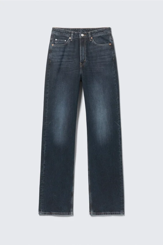 Rowe Super High Waisted Regular Straight Jeans – Angel Blue – Dark Blue Rowe Super High Waisted Regular Straight Jeans – Angel Blue – Dark Blue